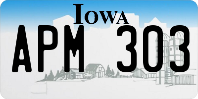 IA license plate APM303