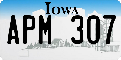 IA license plate APM307