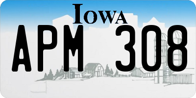 IA license plate APM308