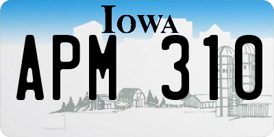 IA license plate APM310