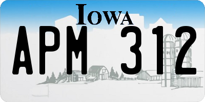 IA license plate APM312