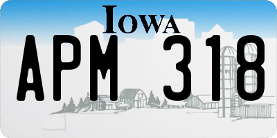 IA license plate APM318