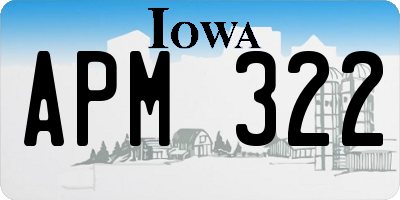 IA license plate APM322
