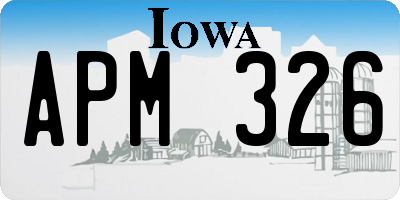 IA license plate APM326