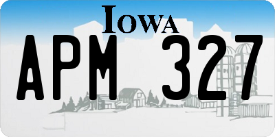 IA license plate APM327