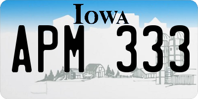 IA license plate APM333