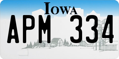 IA license plate APM334