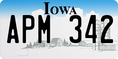 IA license plate APM342