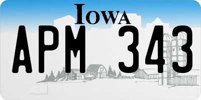 IA license plate APM343