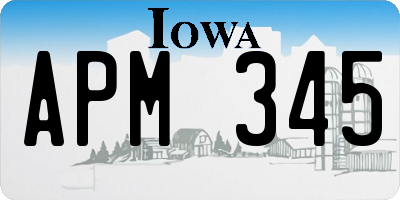 IA license plate APM345