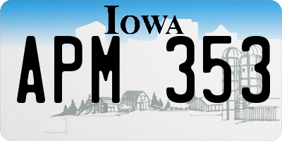 IA license plate APM353