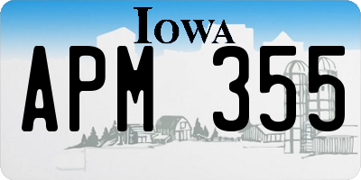 IA license plate APM355