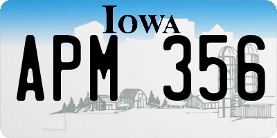 IA license plate APM356