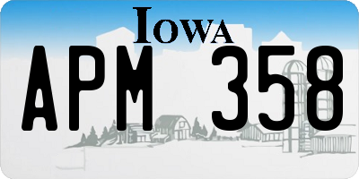 IA license plate APM358