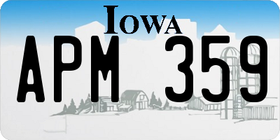 IA license plate APM359