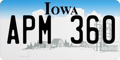 IA license plate APM360