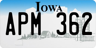 IA license plate APM362