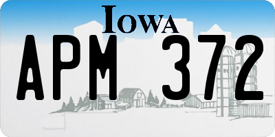 IA license plate APM372