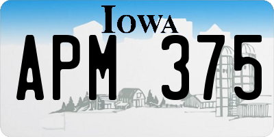 IA license plate APM375