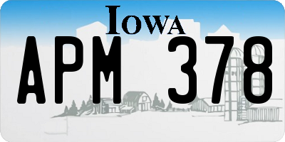 IA license plate APM378