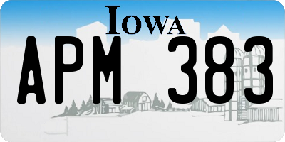 IA license plate APM383