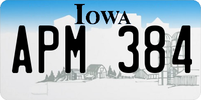 IA license plate APM384