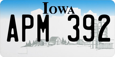 IA license plate APM392