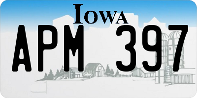 IA license plate APM397