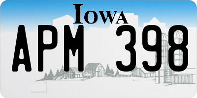 IA license plate APM398