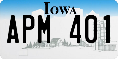 IA license plate APM401