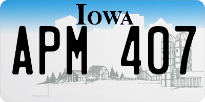 IA license plate APM407