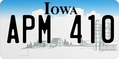 IA license plate APM410