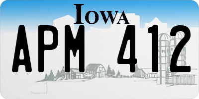 IA license plate APM412