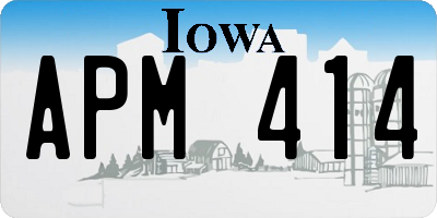 IA license plate APM414