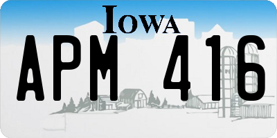 IA license plate APM416