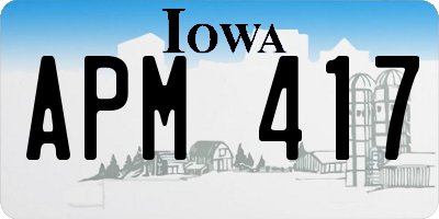IA license plate APM417