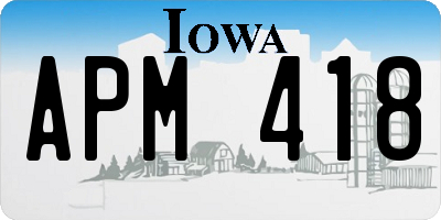 IA license plate APM418