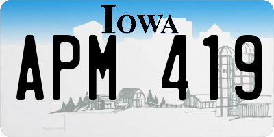 IA license plate APM419