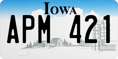 IA license plate APM421