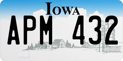 IA license plate APM432