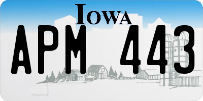 IA license plate APM443