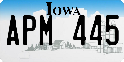 IA license plate APM445