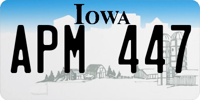 IA license plate APM447
