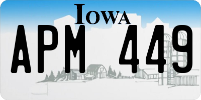 IA license plate APM449