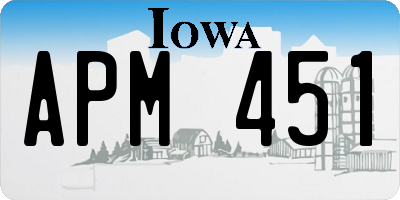 IA license plate APM451