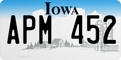 IA license plate APM452