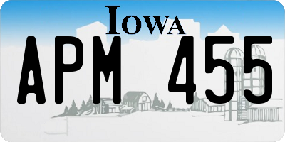 IA license plate APM455