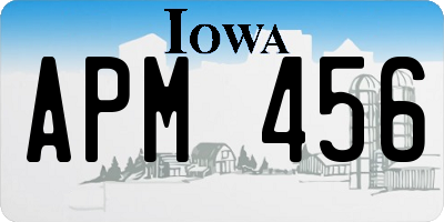 IA license plate APM456