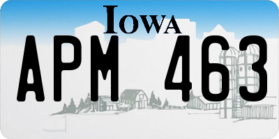 IA license plate APM463