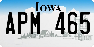 IA license plate APM465